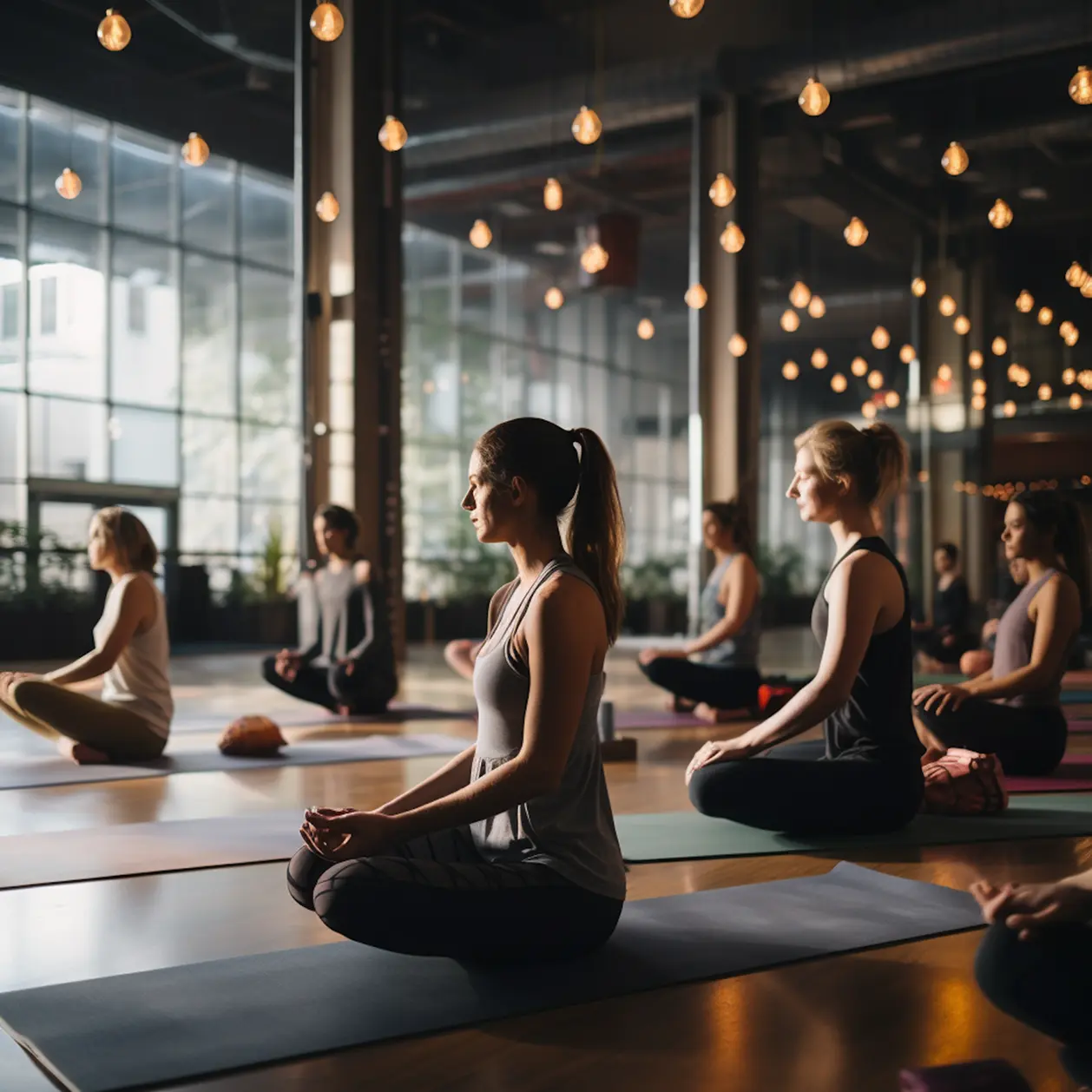 some woman doing yoga