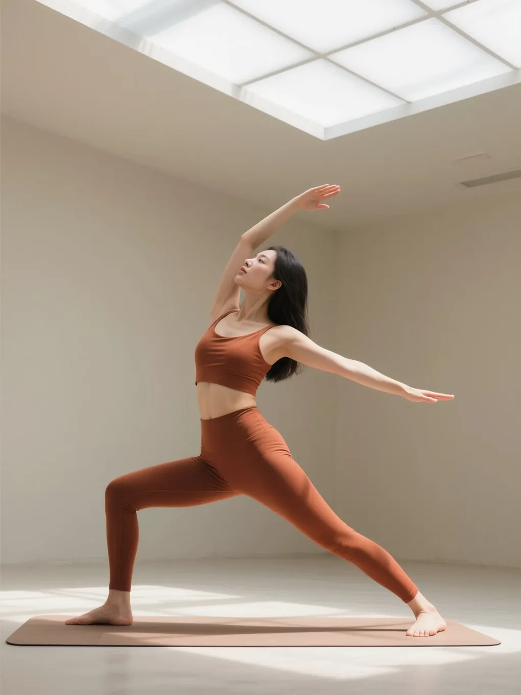 a woman doing yoga