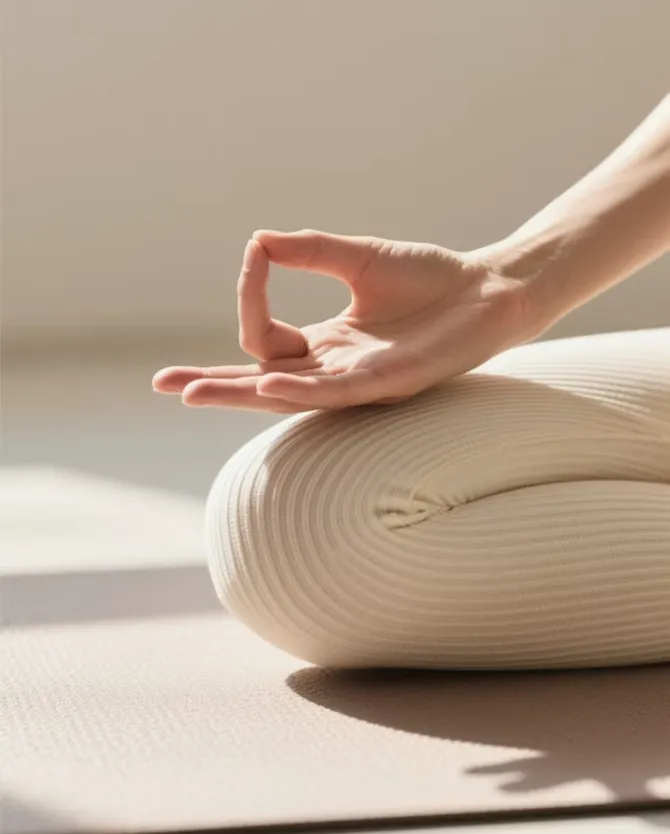 a woman doing yoga