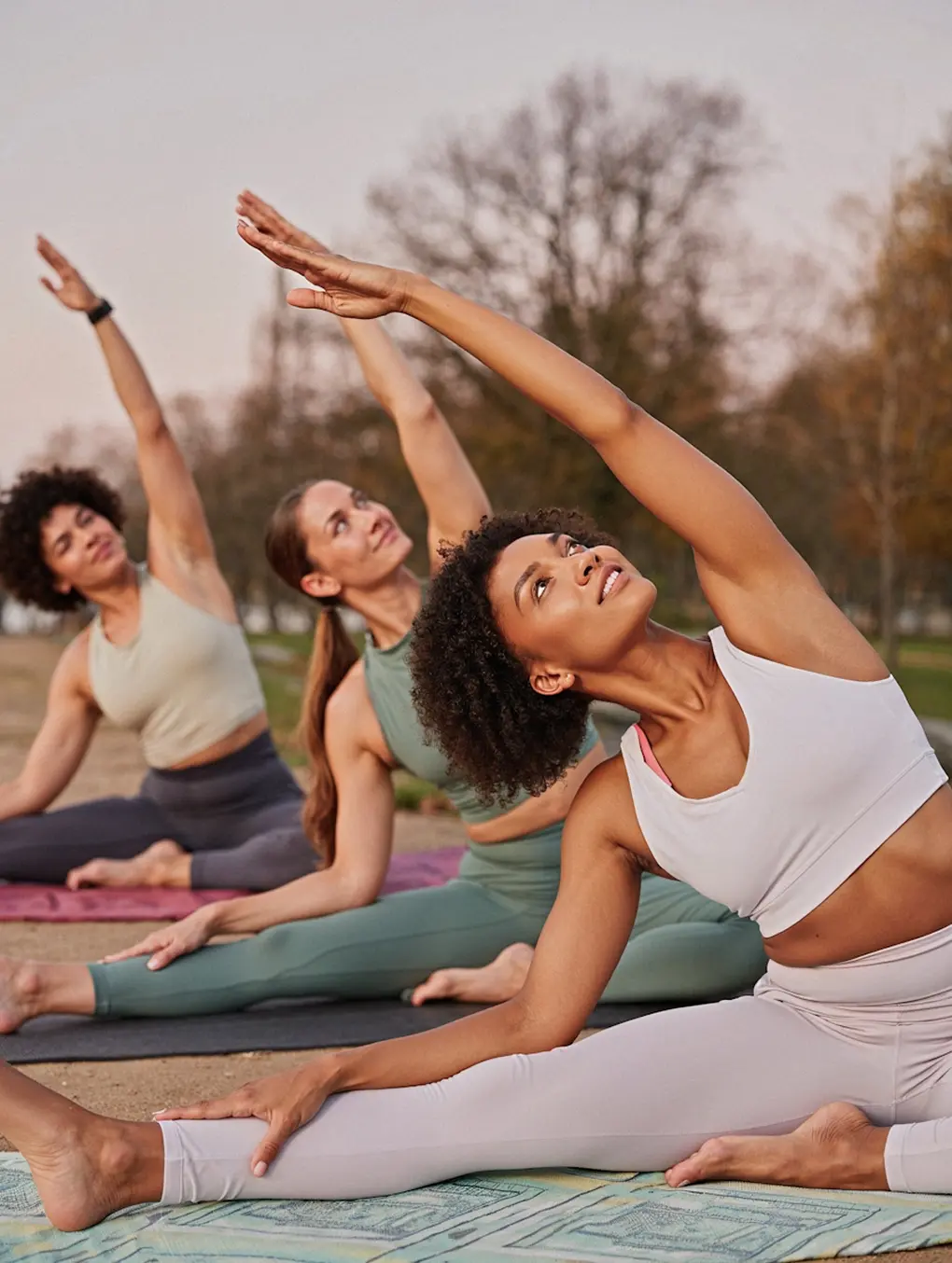 some woman doing yoga