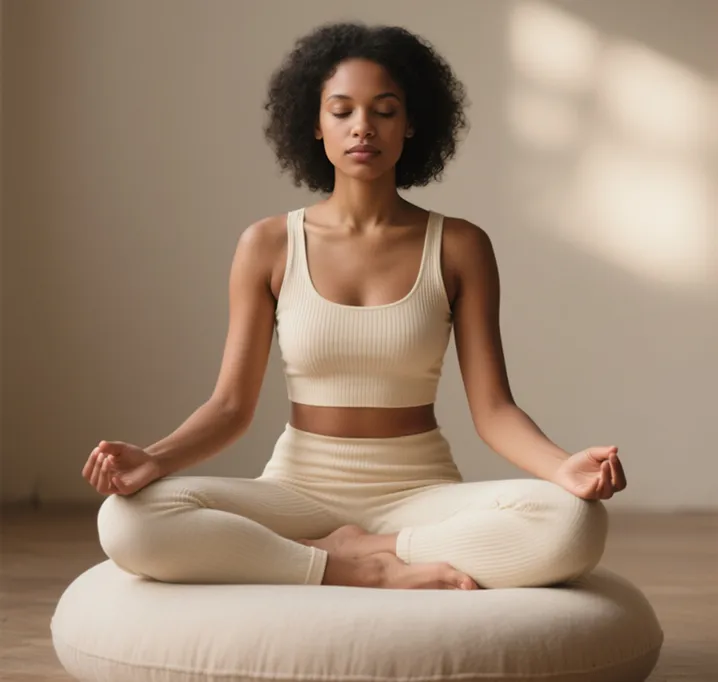 a woman doing yoga